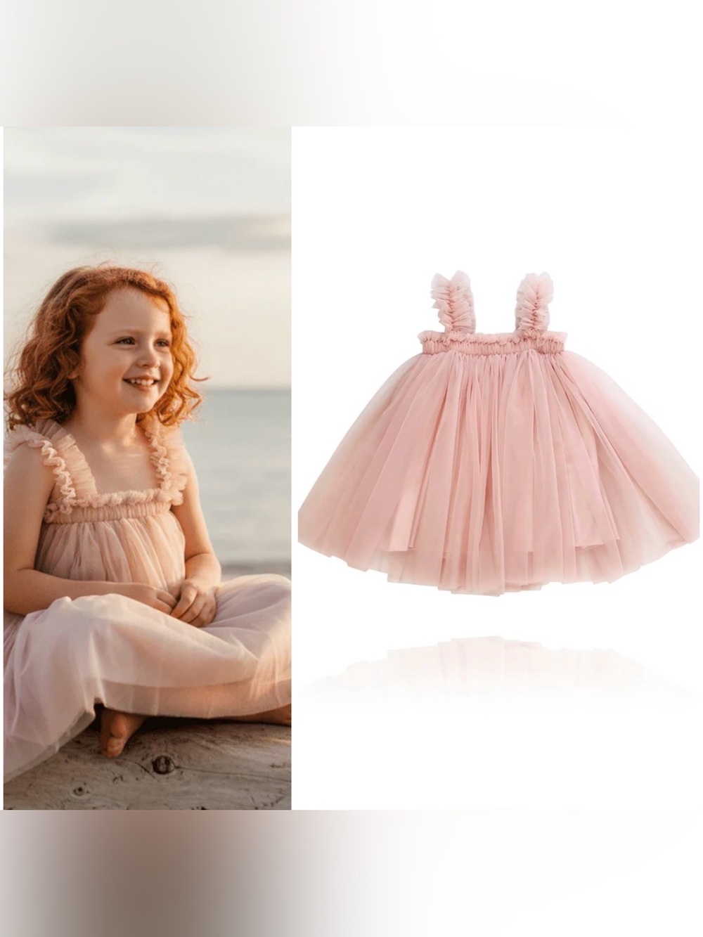 Toddler Pink Tulle Party Dress with Ruffled Straps